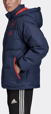 adidas Arsenal Blue Hooded Football Puffer Jacket FQ4111 Sizing adidas Arsenal Blue Hooded Football Puffer Jacket FQ4111