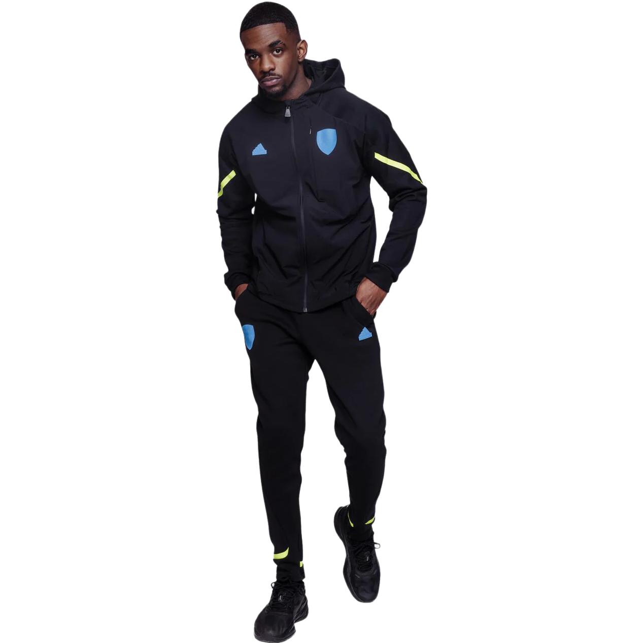 adidas Arsenal Club Black Striped Print Full-Zip Hooded Jacket Men’s Casual HZ2040 圖 7