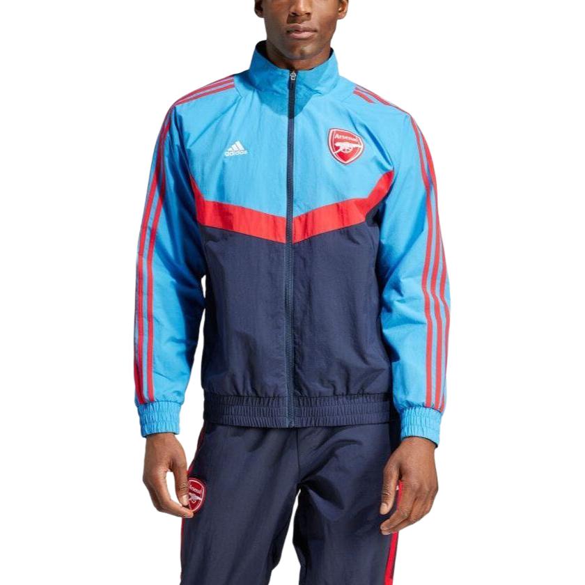 adidas Arsenal Club Retro Track Jacket Striped Raglan Long Sleeve Blue IU2073 圖 4
