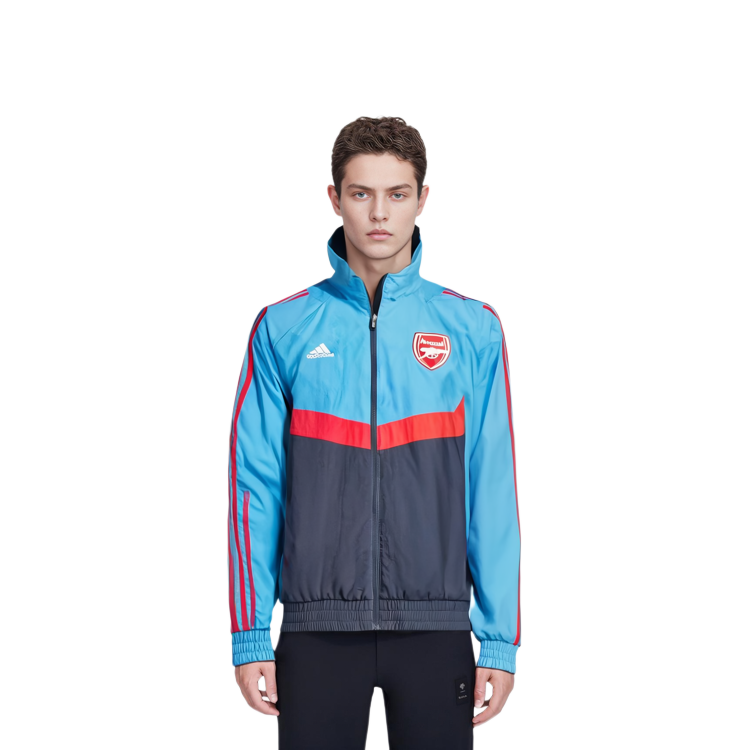 adidas Arsenal Club Retro Track Jacket Striped Raglan Long Sleeve Blue IU2073 圖 6