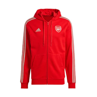adidas Arsenal DNA Full-Zip Hoodie Red Jacket with Logo Print HZ2070