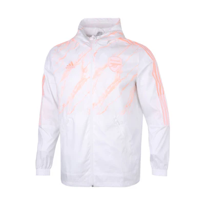 adidas Arsenal Football Woven Jacket Hoodie White GQ2535