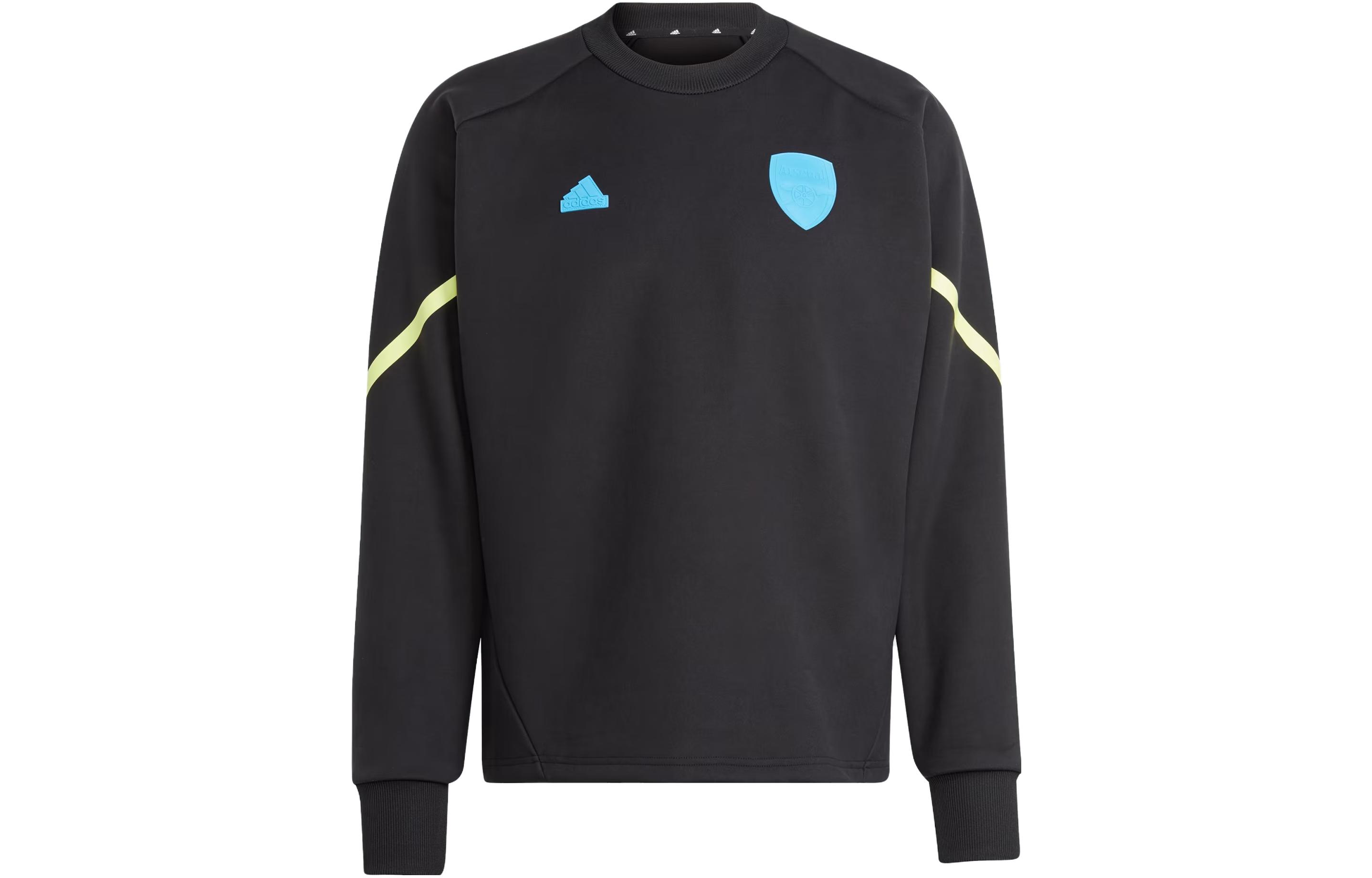 adidas Arsenal Gameday Crew Sweatshirt Black Logo Patchwork Long Sleeve HZ2038