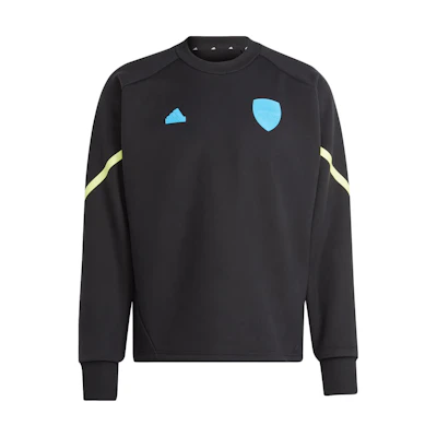 adidas Arsenal Gameday Crew Sweatshirt Black Logo Patchwork Long Sleeve HZ2038