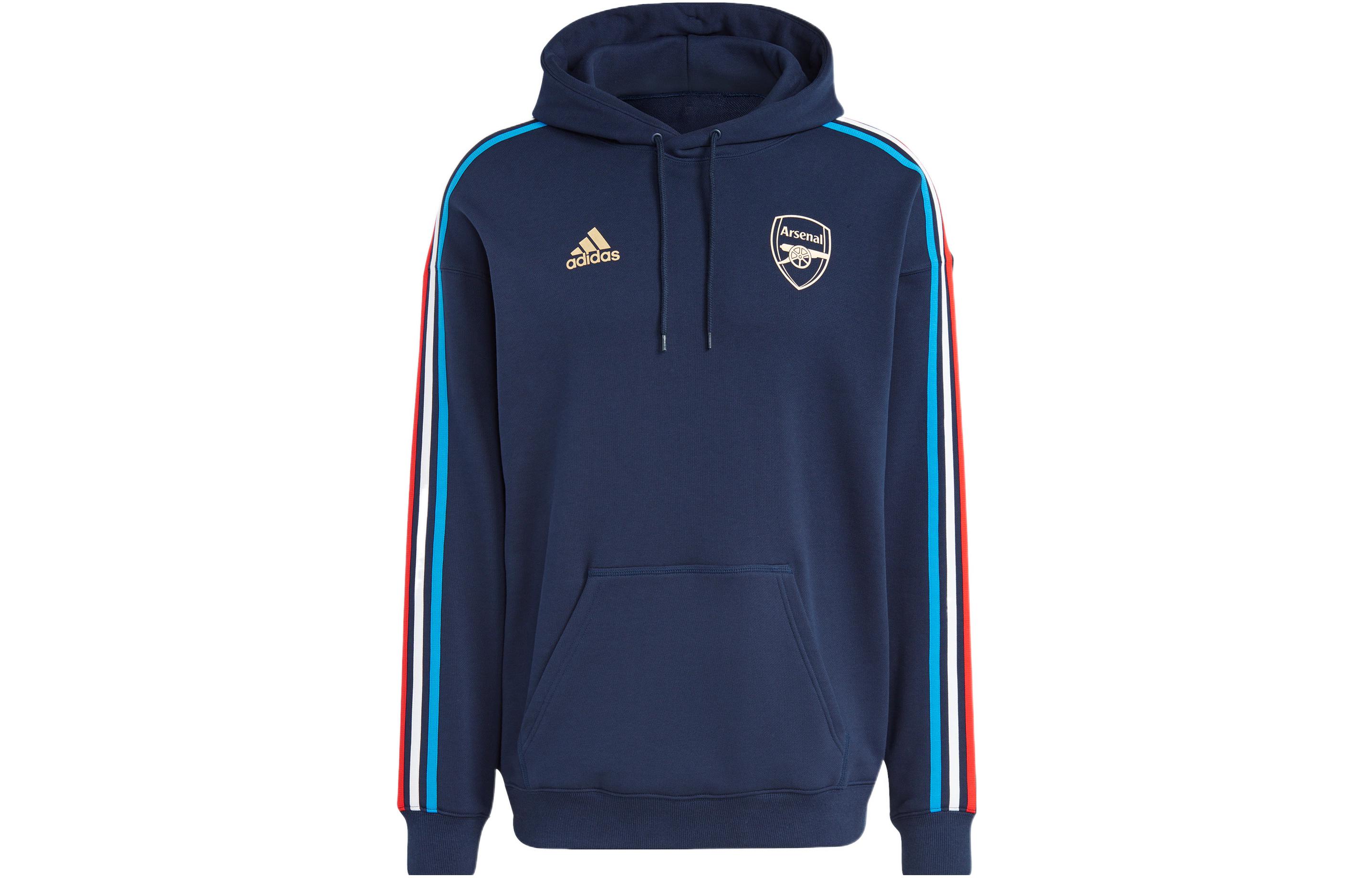 adidas Arsenal Letter Print Drawstring Hoodie Collegiate Navy Blue HZ9990