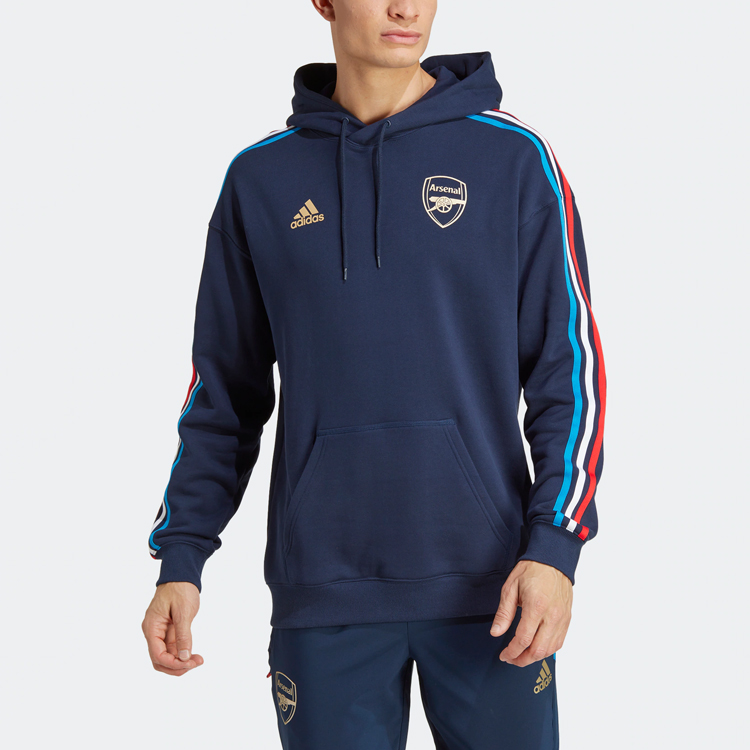 adidas Arsenal Letter Print Drawstring Hoodie Collegiate Navy Blue HZ9990 圖 3