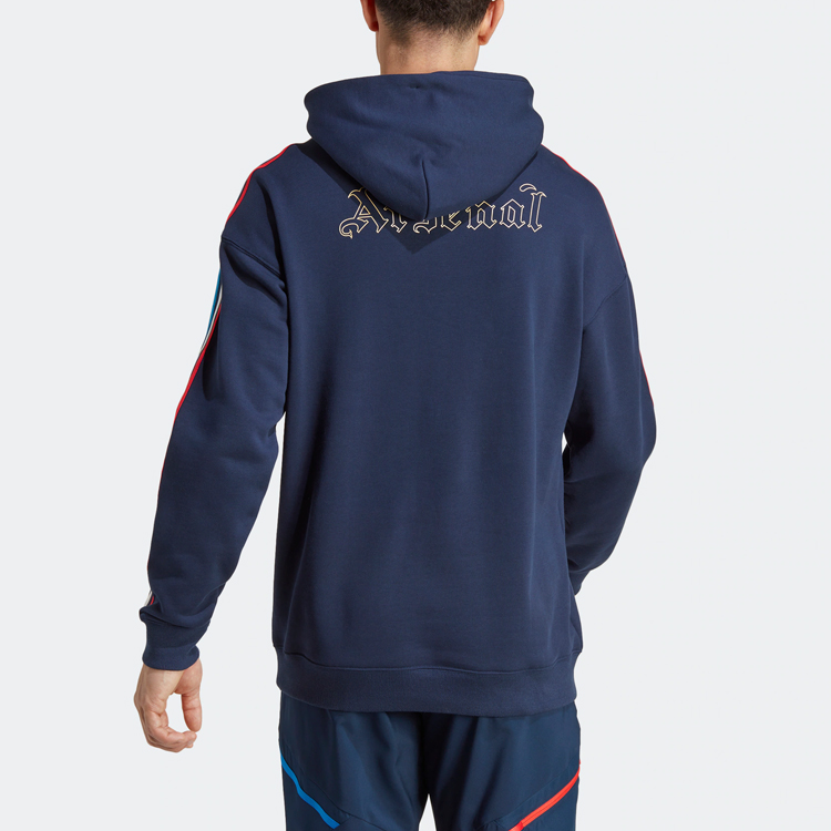 adidas Arsenal Letter Print Drawstring Hoodie Collegiate Navy Blue HZ9990 圖 4