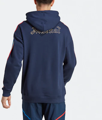 adidas Arsenal Hoodie Cetak Huruf Biru Navy dengan Tali Serut HZ9990 Shop adidas Arsenal Hoodie Cetak Huruf Biru Navy dengan Tali Serut HZ9990