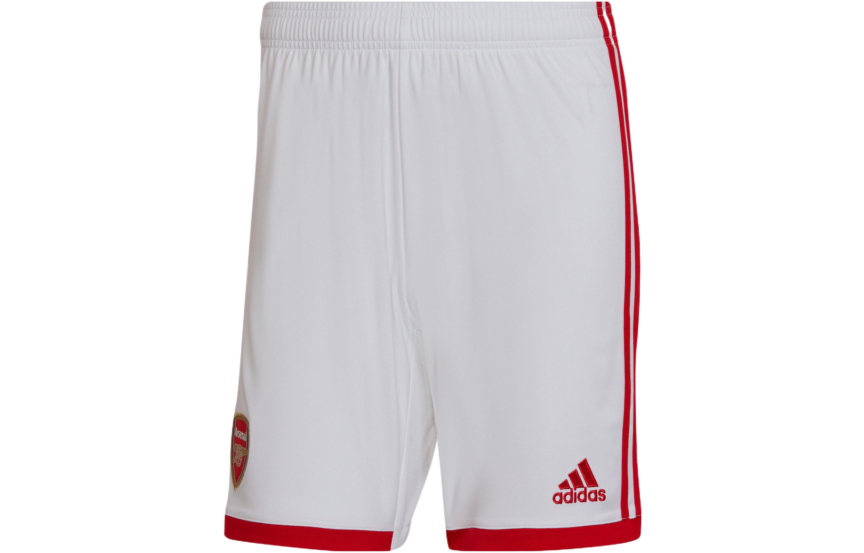 adidas Arsenal White Soccer Pants with Colorblock Stripe Logo Design H25652