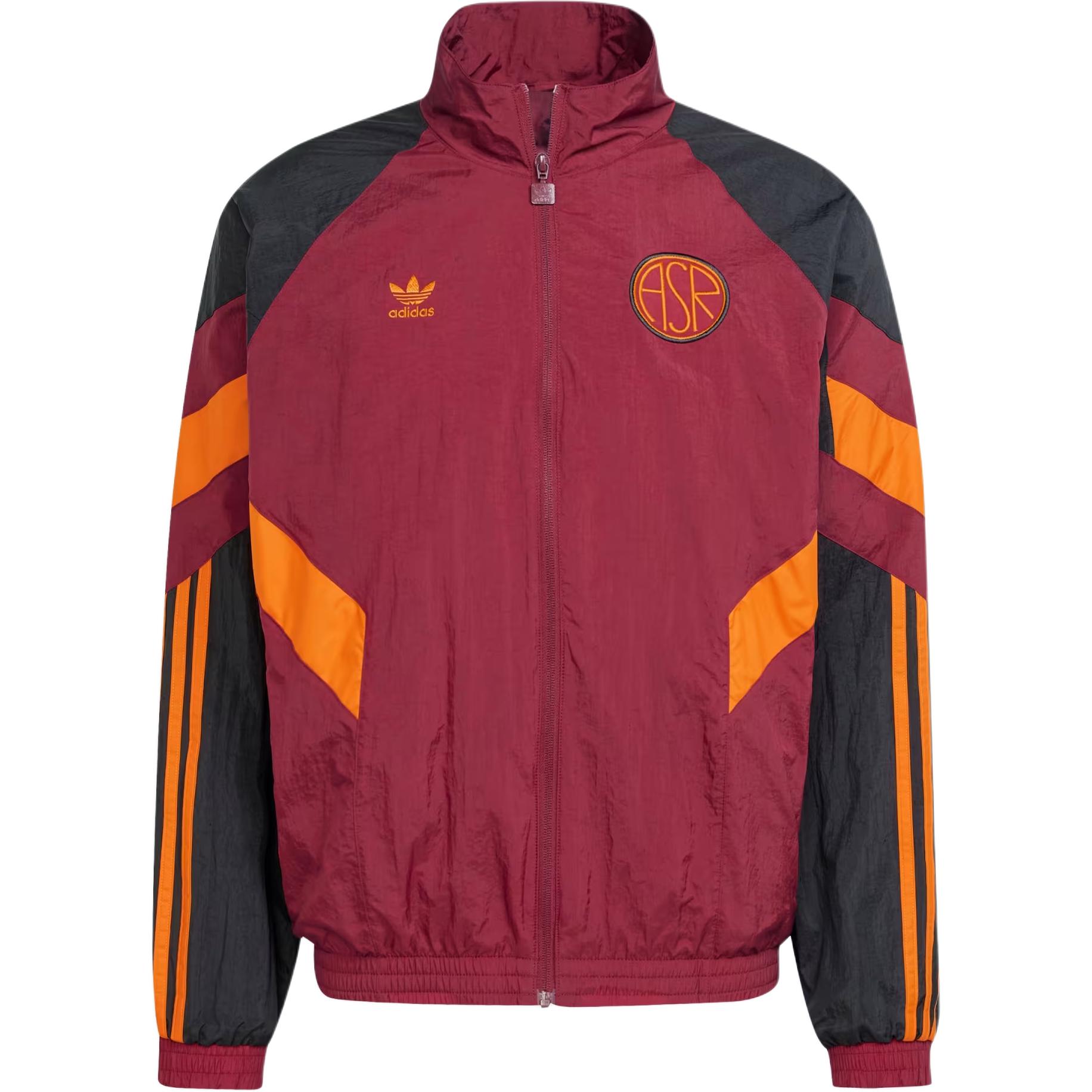 adidas AS Roma FW24 Retro Track Top Jacket Red/Black Loose Fit IM7453