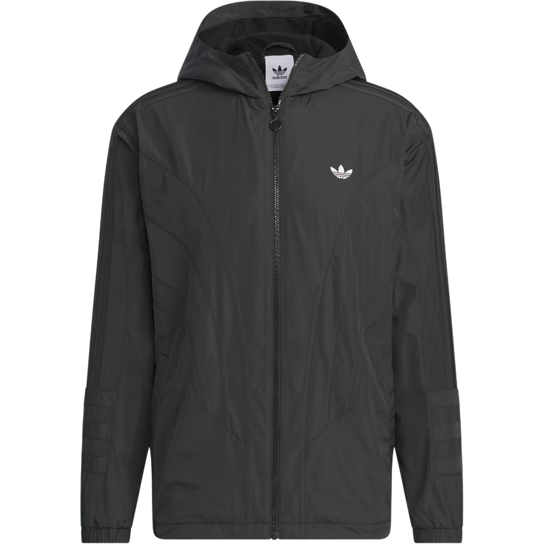 adidas ATLAnta Windbreaker Black Zip-Up Hooded Jacket JD6392