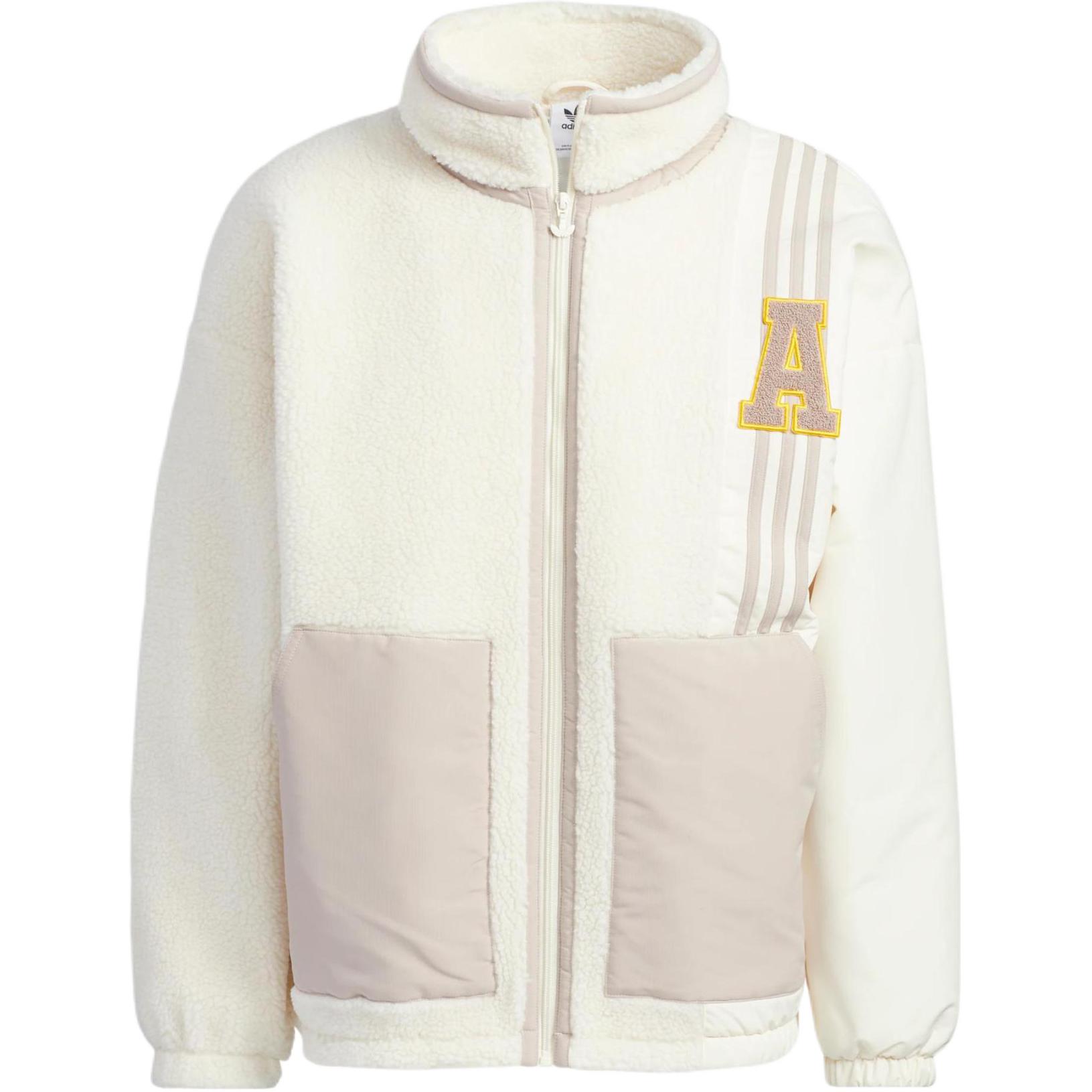 adidas AU Sherpa Anti-University Embroidered Retro Jacket White-Unisex Style HY7234
