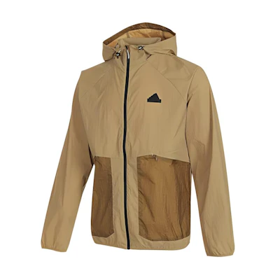 adidas AW24 Colorblock Hooded Zip Jacket Long Sleeve - Yellow Brown JI8659