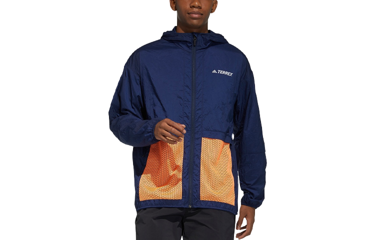 Order adidas Bao Pack Navy Mesh Pocket Contrast Hooded Jacket Outdoor Wear GN7600