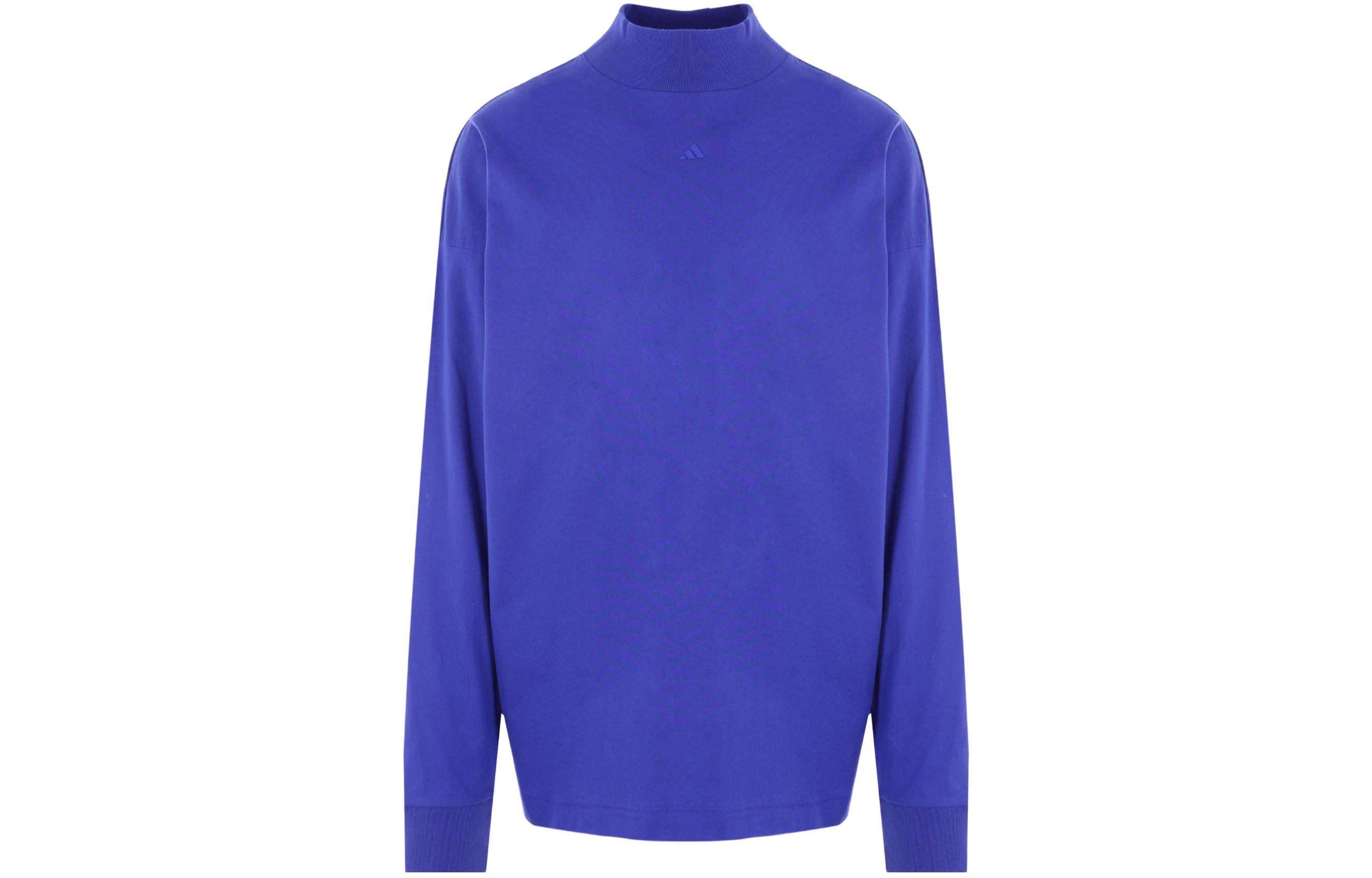 adidas Basketball Blue Embroidered Logo Long Sleeve Tee Unisex IX1969