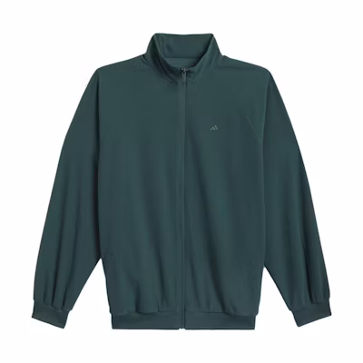 adidas Basketball Brushed Track Jacket Green - Unisex Stylish Zip-Up IT2470
