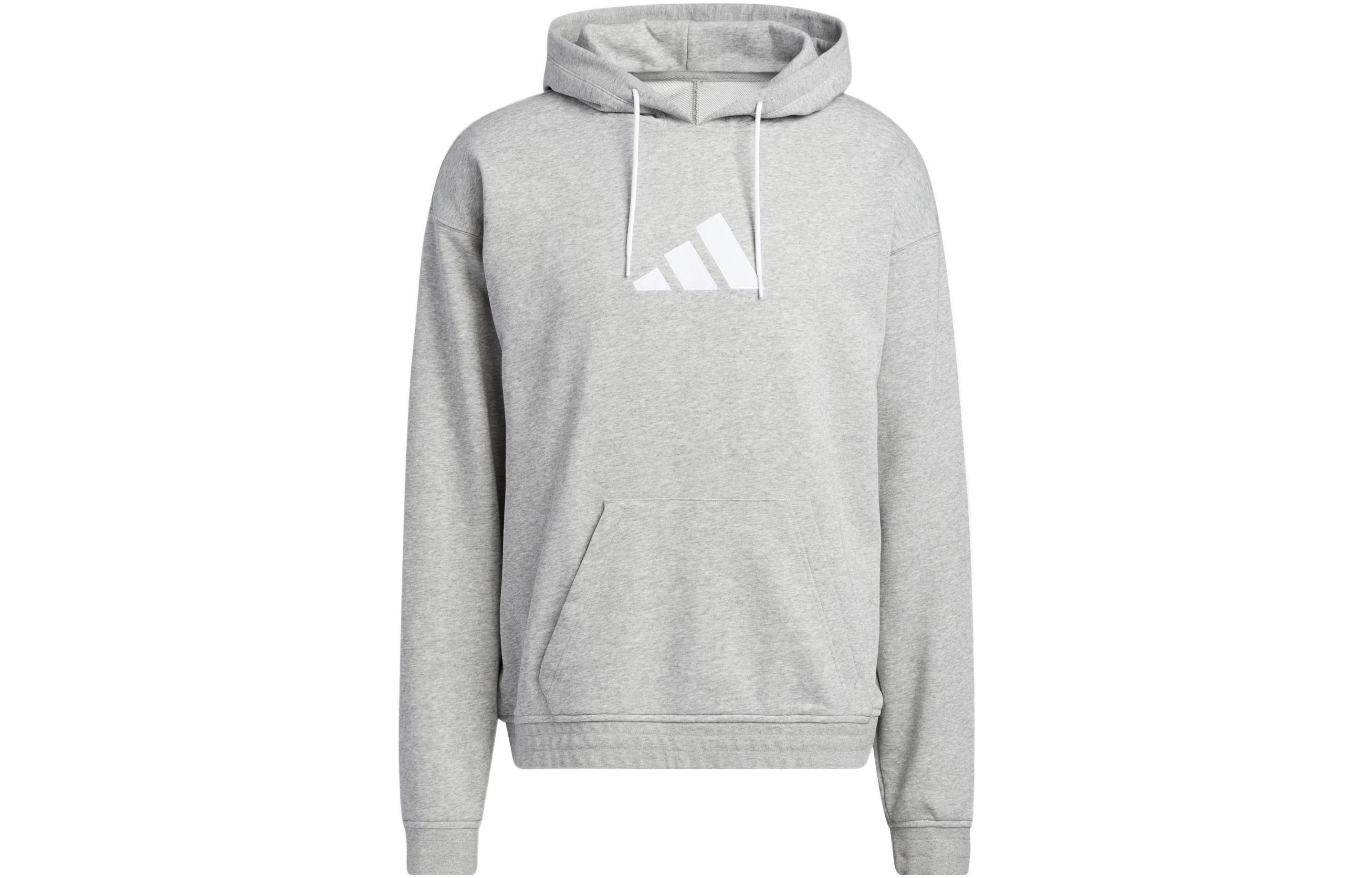 adidas Basketball Cotton Hoodie Casual Sweatshirt - Gray HF0237