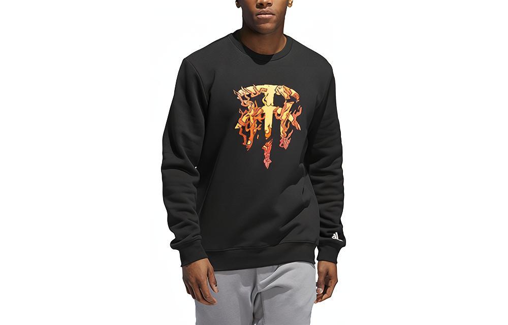 adidas Basketball Crewneck Graphic Pullover Sweatshirt - Black EA0274