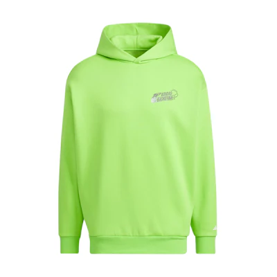 adidas Basketball Graphic Hoodie Fluorescent Green Unisex Loose Fit Fleece JE3505