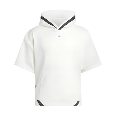 adidas Basketball Select Colorblock Short Sleeve Hoodie - White IC2421