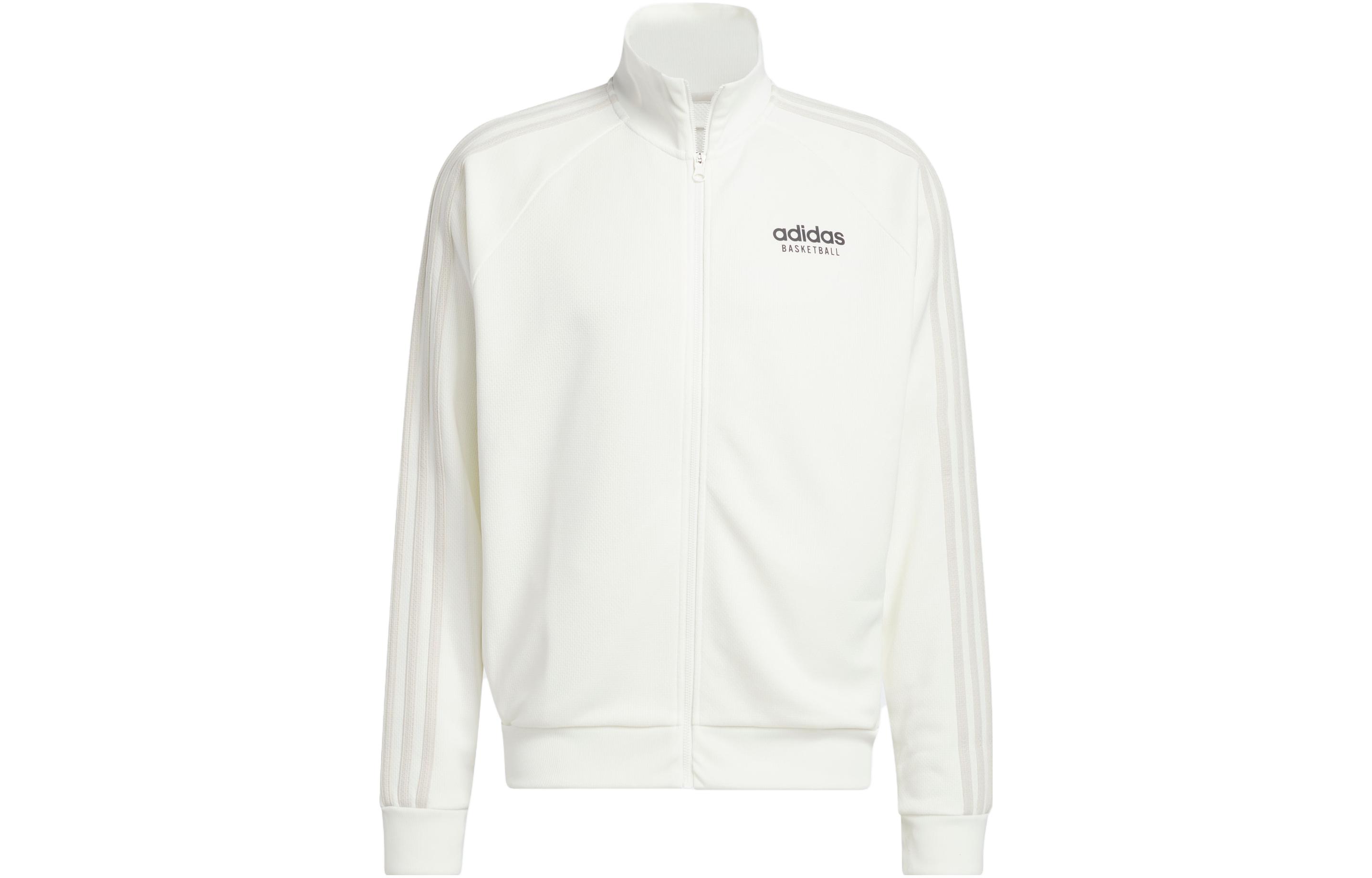 adidas Basketball Select Logo Print Retro Jacket White IC2412
