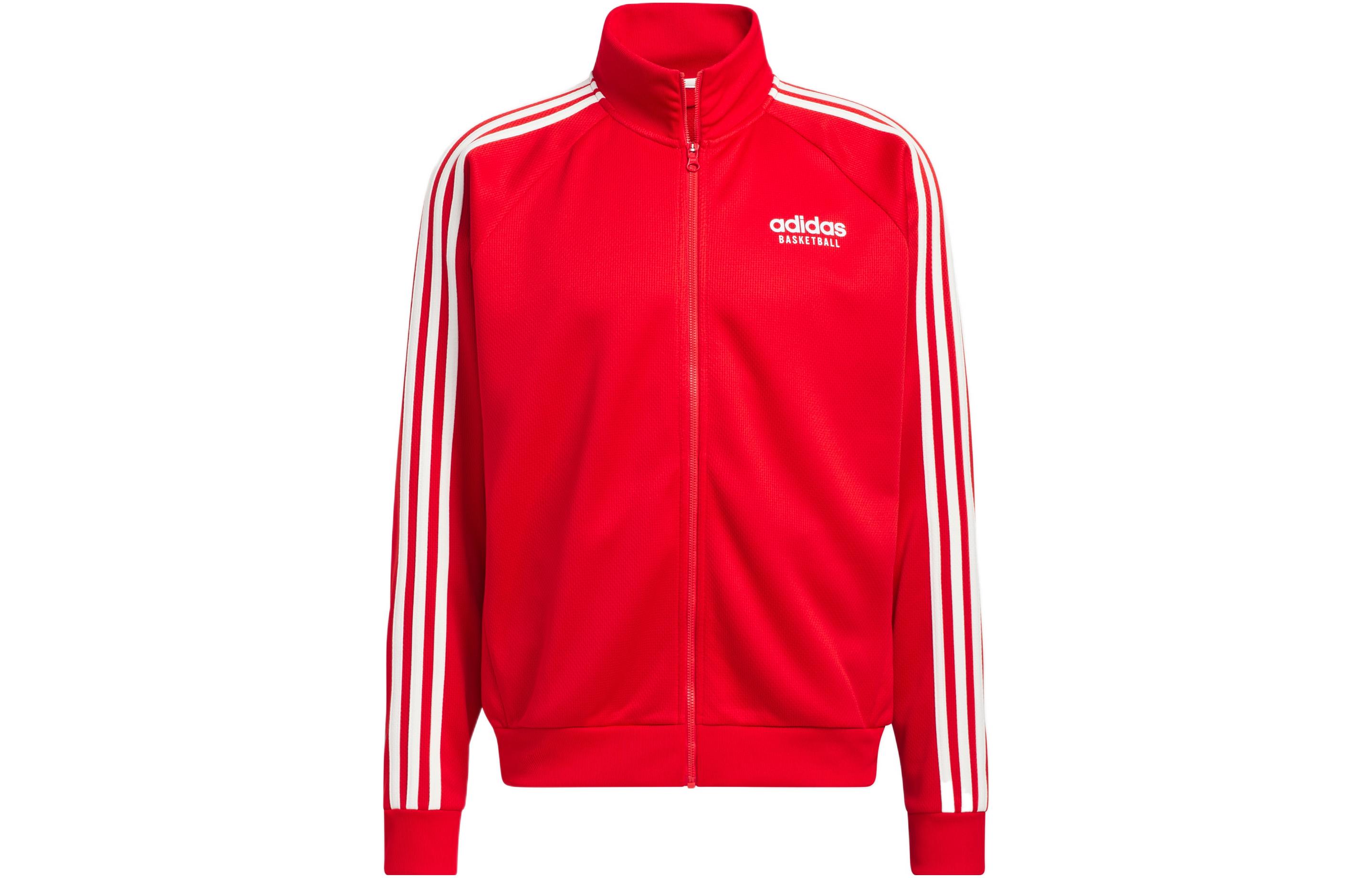 adidas Basketball Select Retro Zip-Up Jacket Light Scarlet Red Mens IC2414