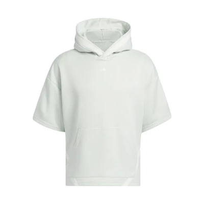 adidas Basketball Select Short Sleeve Hoodie Logo Colorblock Loose Fit - Linen Green Men HY2758