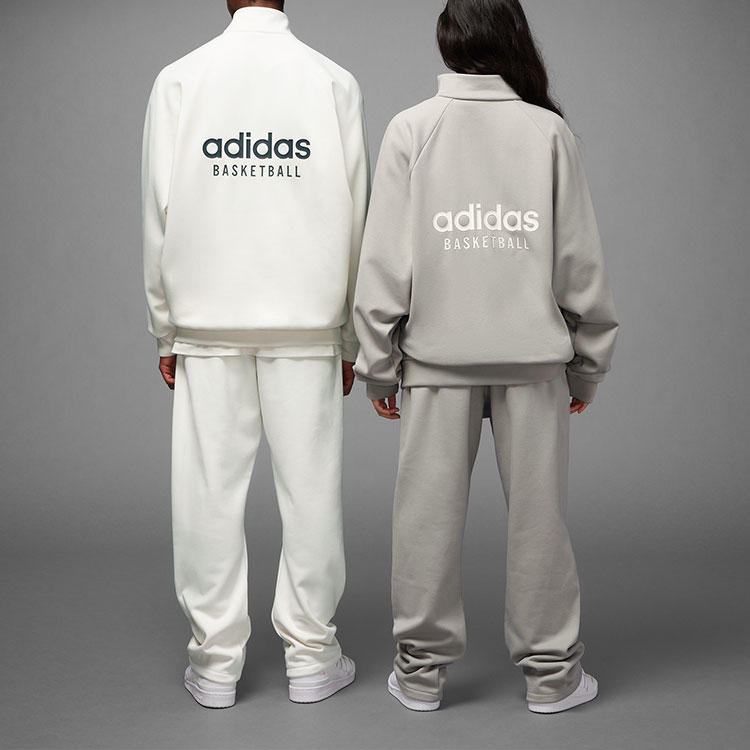 adidas Basketball White Logo Print Jacket Unisex Casual Sportswear HN9271 圖 5