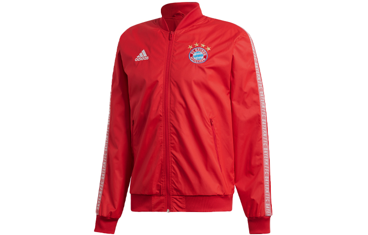 adidas Bayern Munich 19/20 Logo Training Jacket Red Long Sleeve DX9218