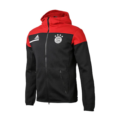 adidas Bayern Munich 20/21 Season Football Hoodie Jacket Black Red Men’s GN5916