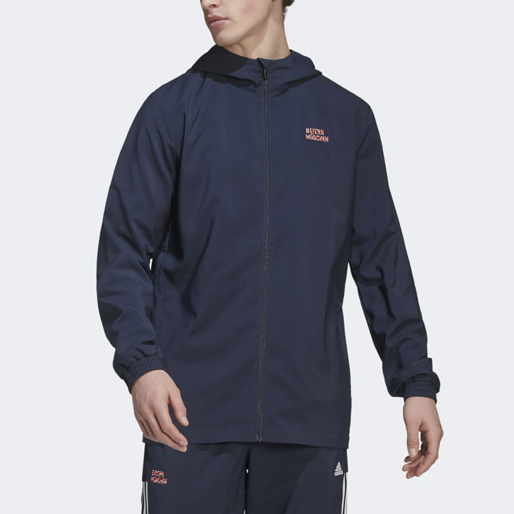 adidas Bayern Munich Blue Casual Football Jacket HB6000 圖 3