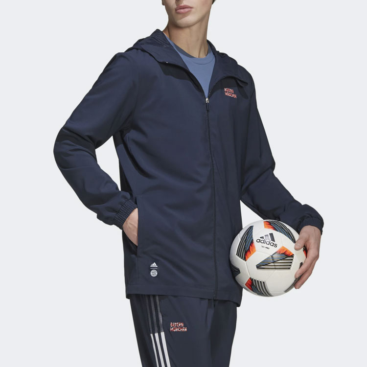 adidas Bayern Munich Blue Casual Football Jacket HB6000 圖 5