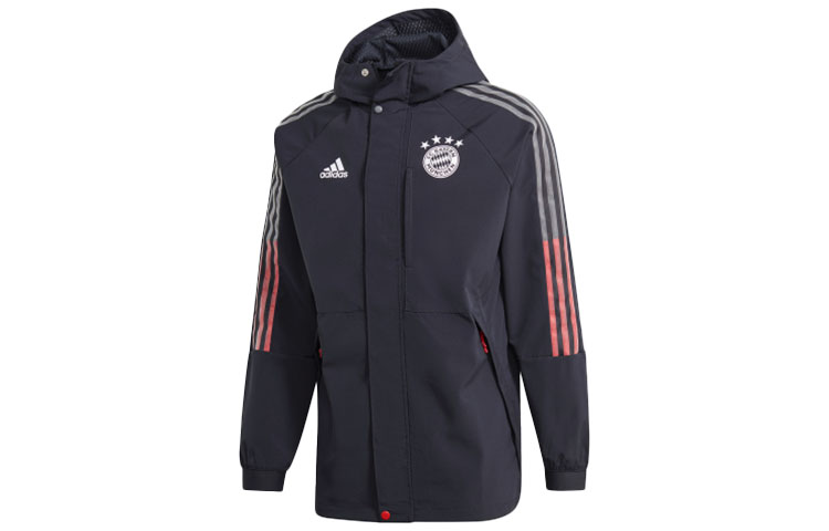 adidas Bayern Munich Football Hoodie Jacket Night Sky Gray FR3983
