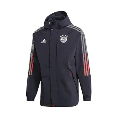adidas Bayern Munich Football Hoodie Jacket Night Sky Gray FR3983
