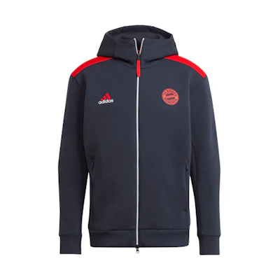 adidas Bayern Munich Football Training Hoodie Jacket Navy Blue GT7084