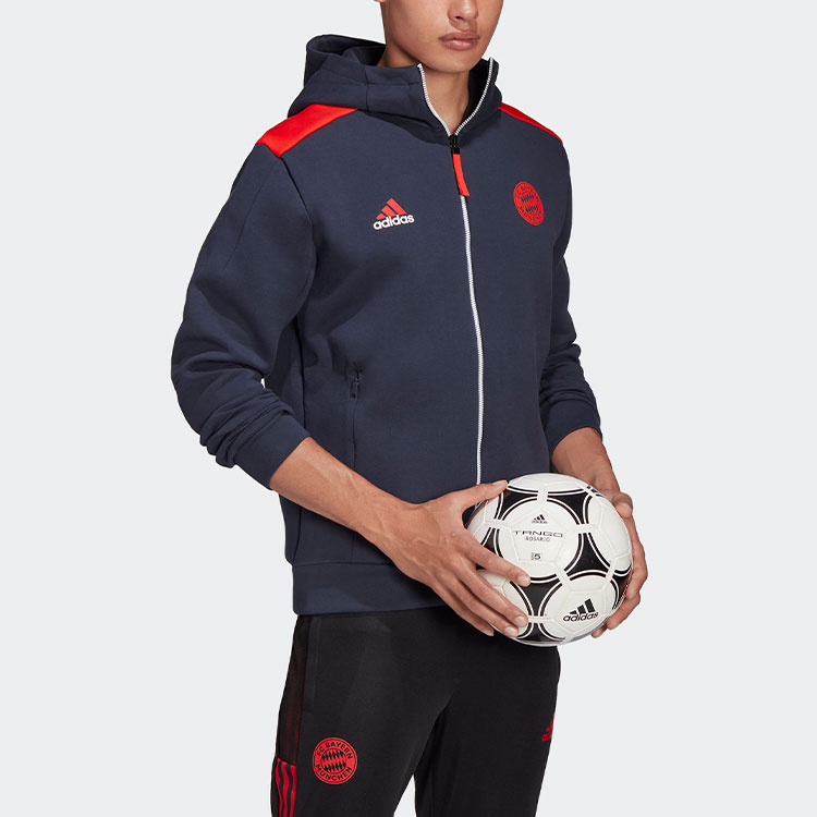 adidas Bayern Munich Football Training Hoodie Jacket Navy Blue GT7084 圖 5