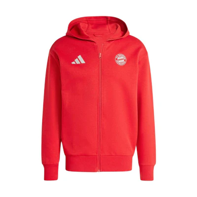 adidas Bayern Munich Full-Zip Hoodie Jacket Red IT4121