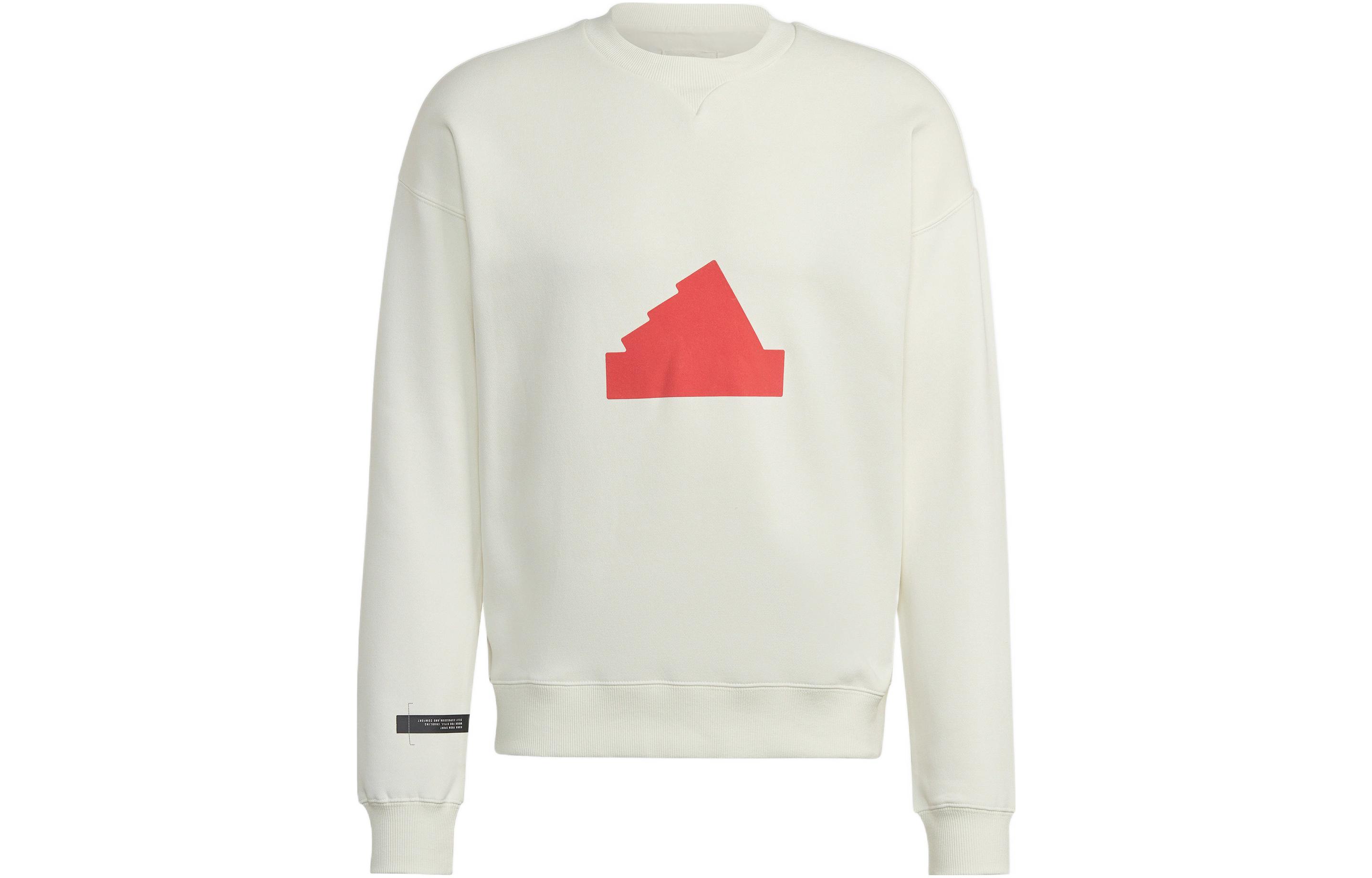 adidas Beige Crewneck Long Sleeve Sweatshirt with Colorblock Print HG2077