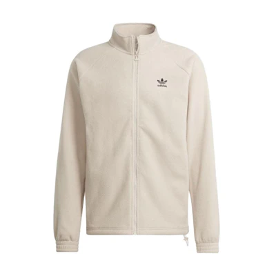 adidas Beige Letter Logo Print Stand Collar Long Sleeve Jacket (Japan) IM4491-JAPAN