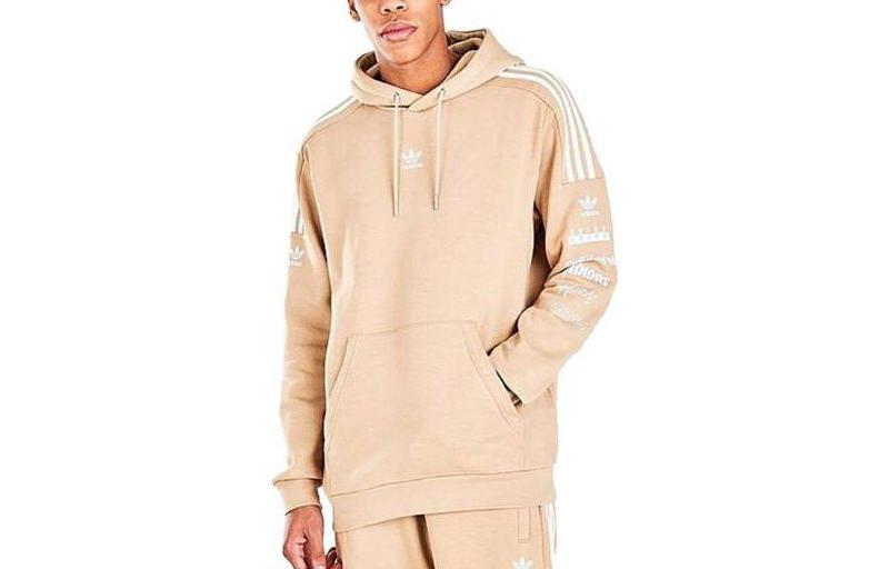 adidas Beige Logo Hoodie HF6337