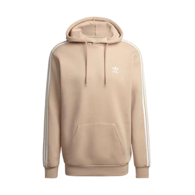 adidas Beige Logo Pullover Hoodie with Drawstring HZ7103