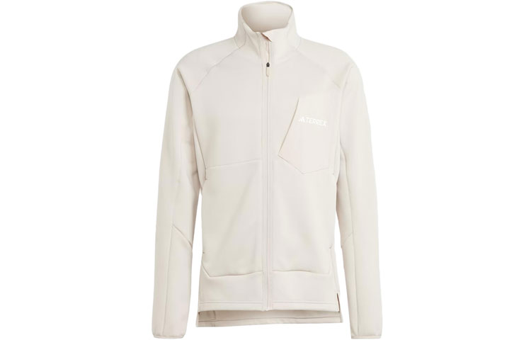 adidas Beige Logo Stand Collar Long-Sleeve Jacket IB1837-JAPAN
