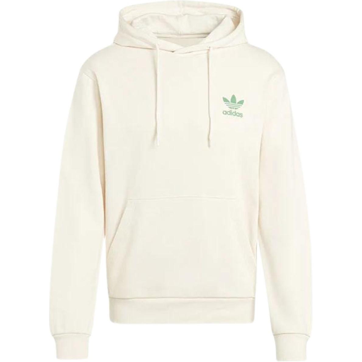 adidas Beige Oversized Logo Print Pullover Hoodie IR9309