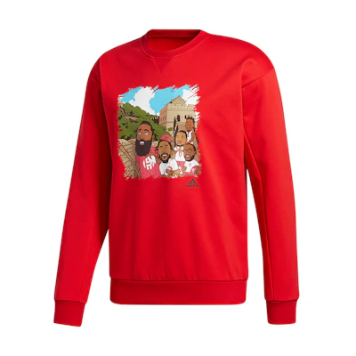 adidas Beijing Crewneck Red Sweatshirt Long Sleeve Pullover GN8018