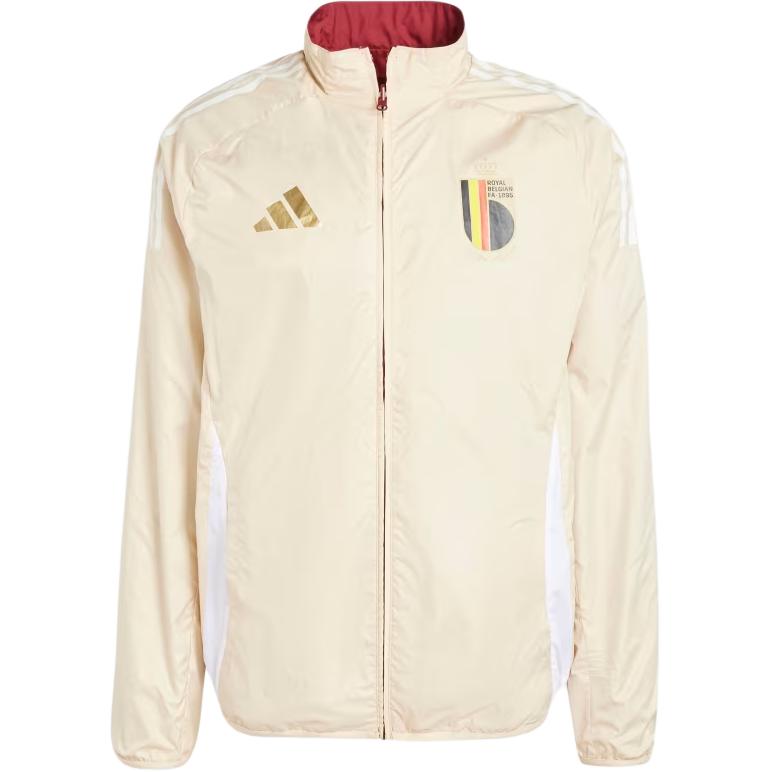 adidas Belgium Anthem Reversible Colorblock Jacket Beige Long Sleeve IW2924