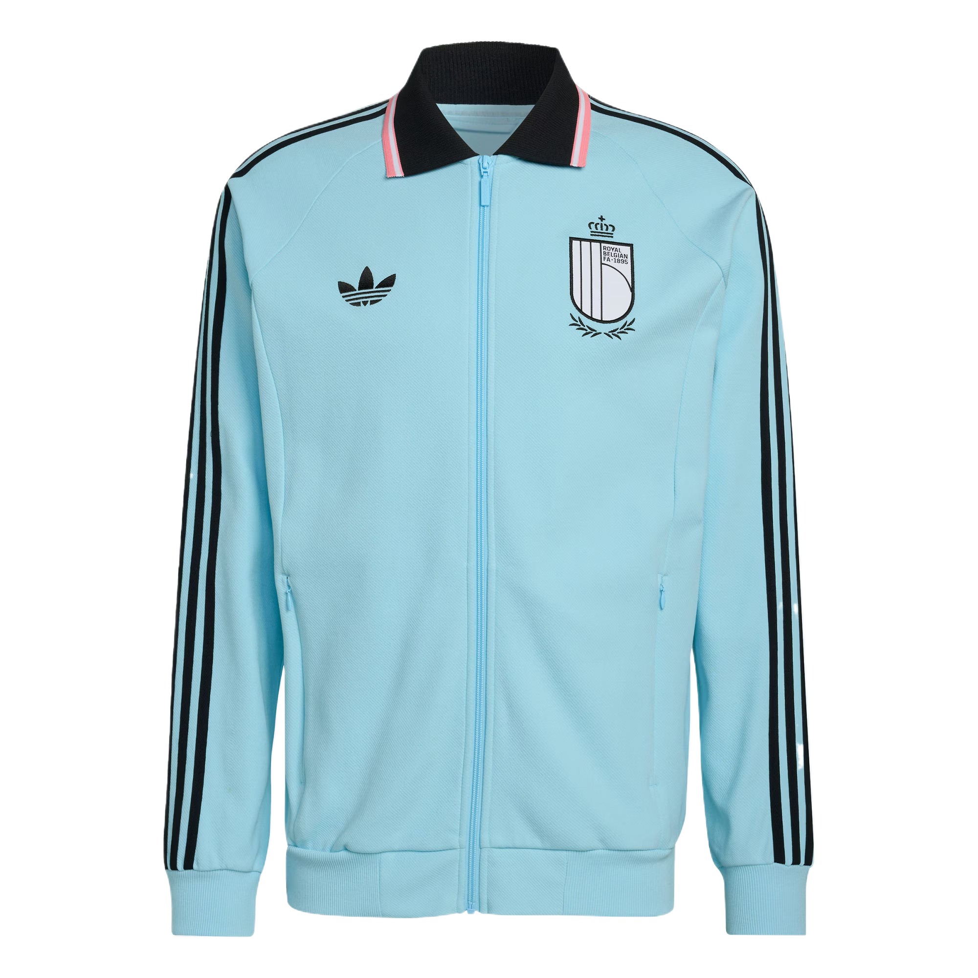 adidas Belgium Away Anthem Retro Football Collar Jacket - . JZ6213