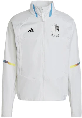 adidas Belgium National Team Striped Badge Zip-Up Jacket - White IC1567 Order adidas Belgium National Team Striped Badge Zip-Up Jacket - White IC1567