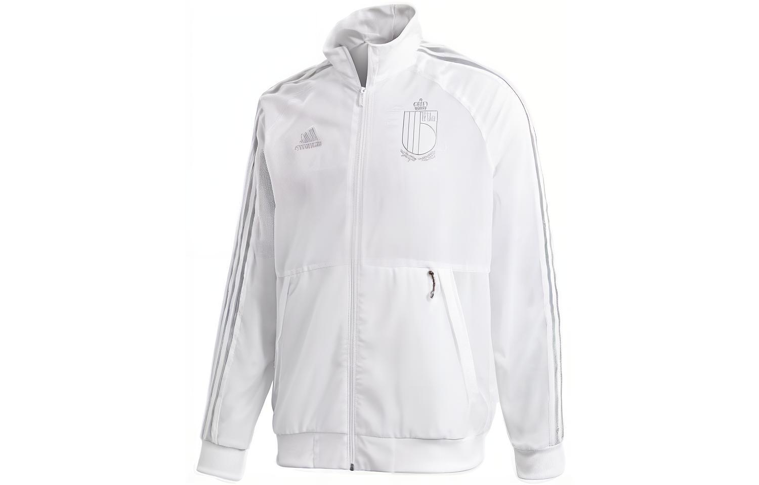 adidas Belgium SS23 Euro 2020 Anthem White Logo Jacket Unisex Sportswear FT2858