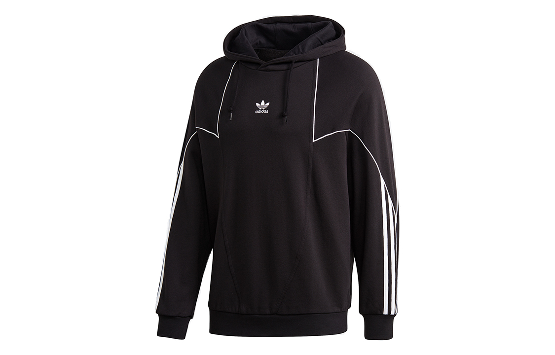 adidas BG TF AB Striped Pullover Sports Hoodie Black GE0869