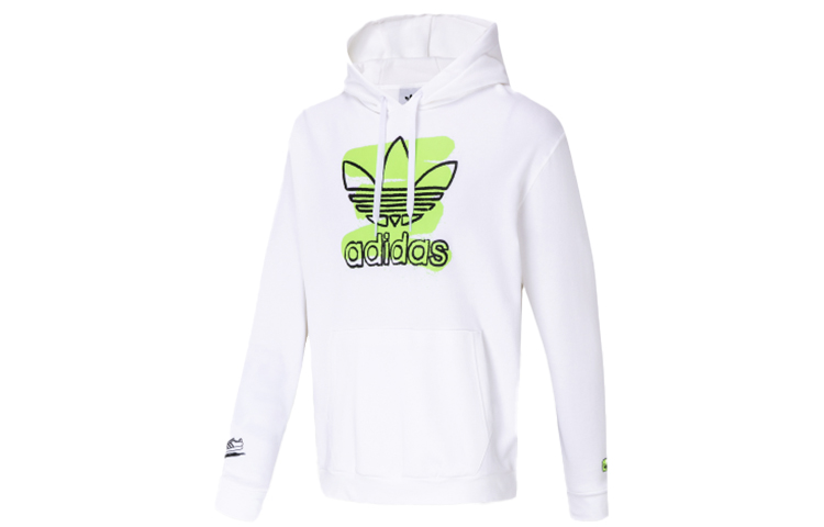adidas Big Logo Graphic Sweatshirt White Casual Sportswear GR9958